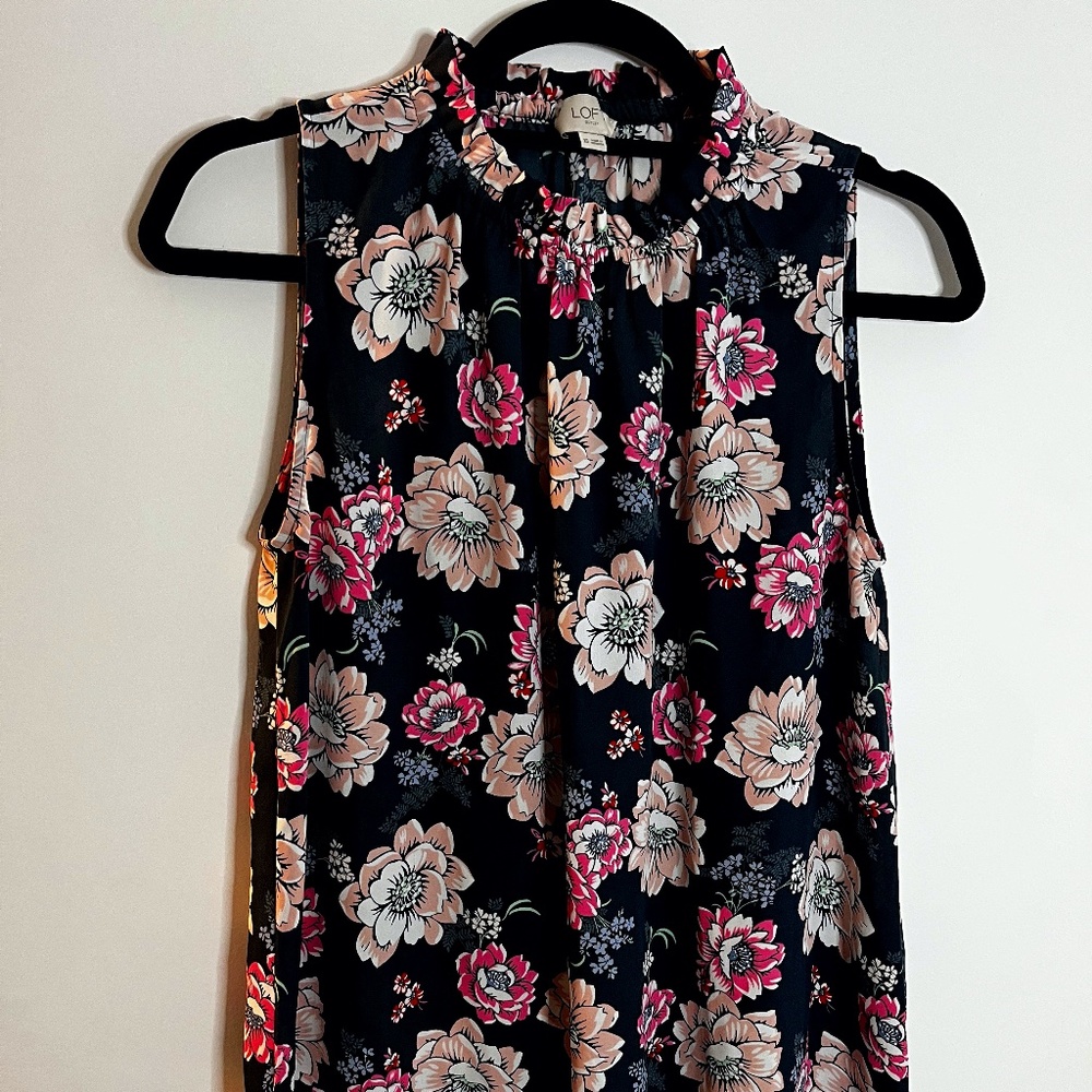 Loft High Neck Floral Blouse